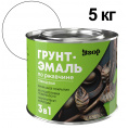 Маленькое фото товара - Грунт-эмаль 3 в 1 УЗОР по ржавчине 5кг белый Россия (14). Вариант №1