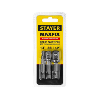Фото товара - Набор адаптеров STAYER MAXFIX д/торц.головок 3 предм.