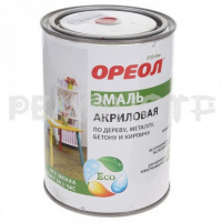 Фото товара - Эмаль акриловая Ореол 0,9кг желтая глянцевая Россия