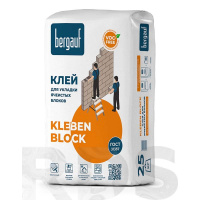 Фото товара - Клей BERGAUF Kleben block 25кг д/ячеистых блоков Россия