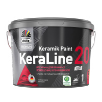 Фото товара - Краска в/д DUFA KeraLine-20 0.9л моющаяся база1А полуматовая белая
