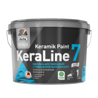 Фото товара - Краска в/д DUFA KeraLine-7 0,9л моющаяся база1А/3C матовая белая