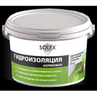 Фото товара - Гидроизоляция SOLEX акрил.3 кг Россия