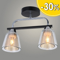 Фото товара - Люстра Lumis 2х40W E27 d340 h250 черный/хром
