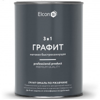 Фото товара - Грунт-эмаль 3 в 1 ELCON по ржавчине 0,8кг графит мат.Россия (12)