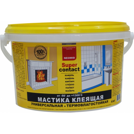 Большое фото товара - Мастика клеящая NEOMID 1,5кг Supercontact Россия (12), 00000002246. Вариант №1