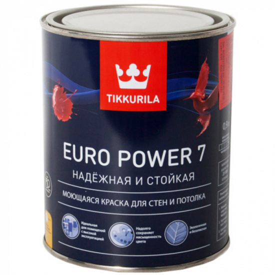 Большое фото товара - Краска в/д Tikkurila EURO POWER-7 0,9л матовая Россия, 00000002470. Вариант №1