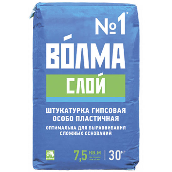 Большое фото товара - Штукатурная смесь Волма-слой 30кг гипс. Россия, 00000003021. Вариант №1