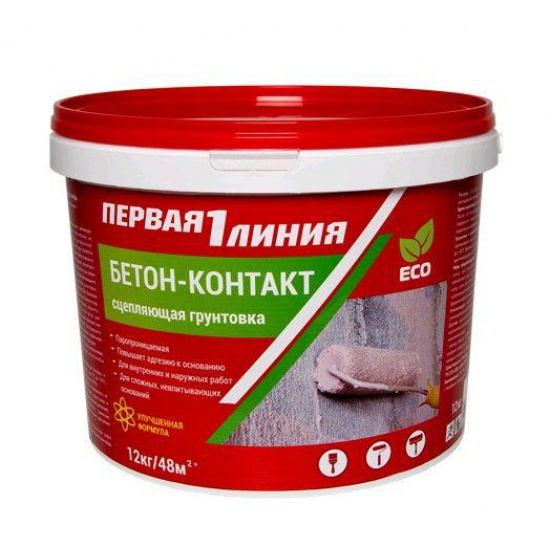 Большое фото товара - Грунт бетон-контакт Первая Линия 12кг универс.Россия, 00000004013. Вариант №1