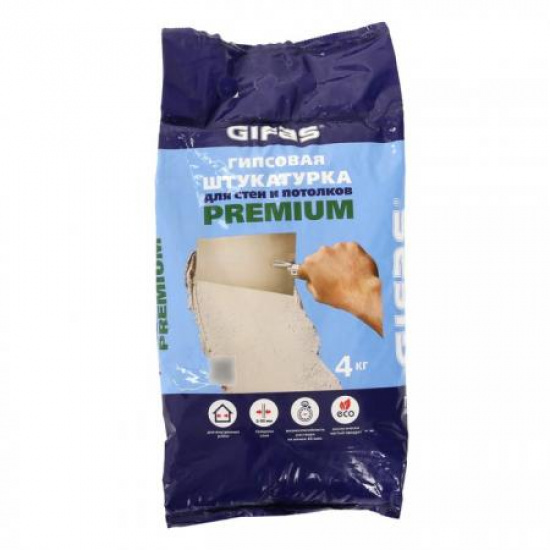 Большое фото товара - Штукатурка GIFAS Premium 3-4кг гипсовая Россия, 00000016125. Вариант №1