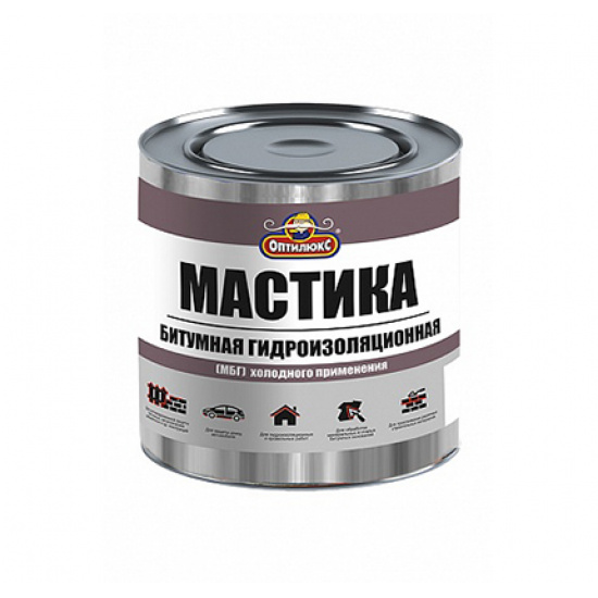 Большое фото товара - Мастика ОПТИЛЮКС битумная гидроиз.МБГ 1,8кг Россия, 00000044396. Вариант №1