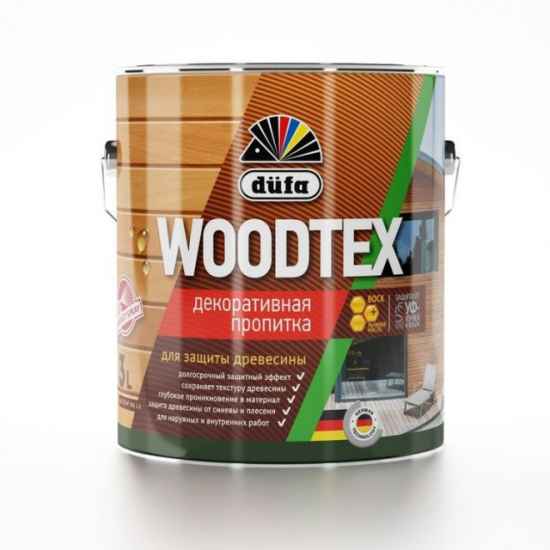 Большое фото товара - Пропитка д/дерева DUFA WOODTEX декоративная сосна 0,9л Россия, 00000046081. Вариант №1