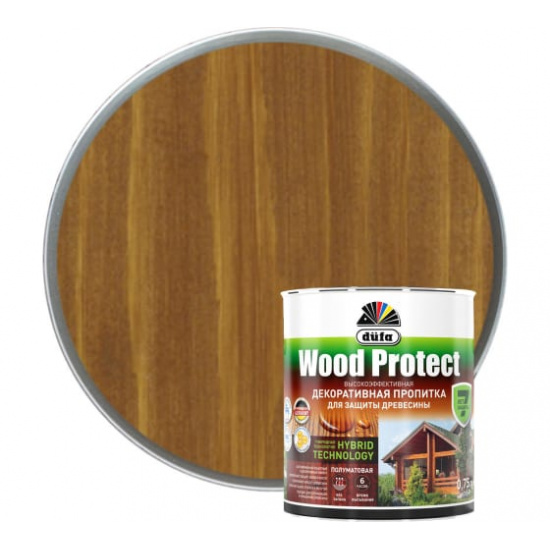 Большое фото товара - Пропитка д/дерева DUFA WOOD PROTECT декоративная тик 0,75л Россия, 00000051818. Вариант №1