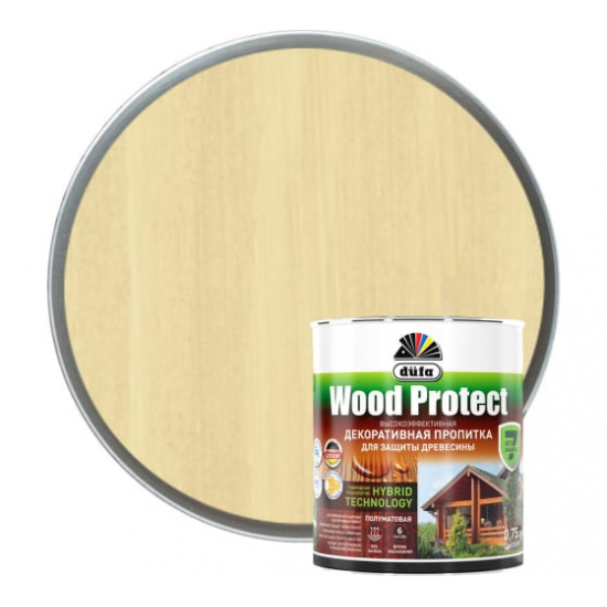 Большое фото товара - Пропитка д/дерева DUFA WOOD PROTECT декоративная бесцвет.0,75л Россия, 00000051821. Вариант №1