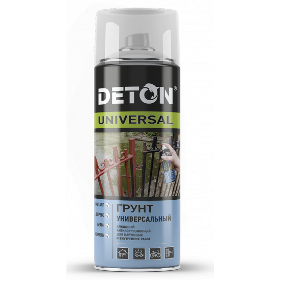 Большое фото товара - Грунт-аэрозоль алкидный DETON 520мл черный Россия, 00000057558. Вариант №1