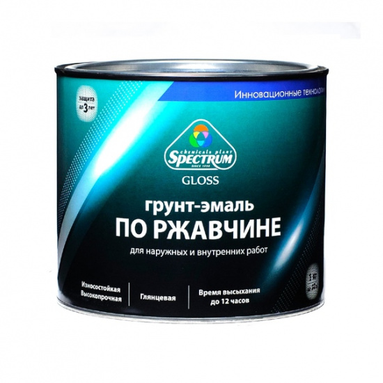 Большое фото товара - Грунт-эмаль SPECTRUM Gloss по ржавчине 0,8кг белый Россия (14), 00000057679. Вариант №1