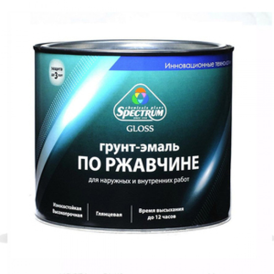 Большое фото товара - Грунт-эмаль SPECTRUM Gloss по ржавчине 1,8кг серый Россия (14), 00000058523. Вариант №1