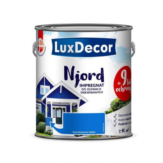 Большое фото товара - Краска-антисептик д/древесины Luxdecor Njord 0,75л Утренний иней Польша, 00000061699. Вариант №1
