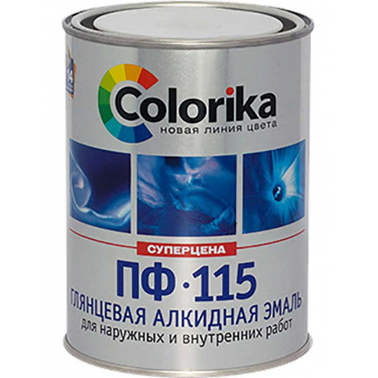 Большое фото товара - ПФ-115 Эмаль алкидная Colorika 0,8кг изумрудный Россия, 00000066492. Вариант №1