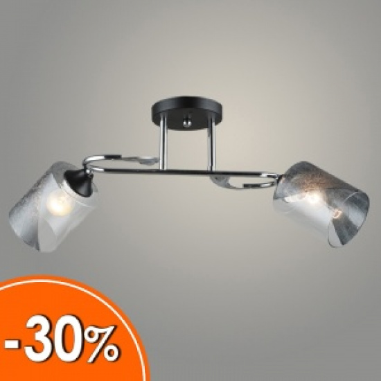 Большое фото товара - Люстра Lumis 2х40W E27 d590 h240 QH23 хром/черный, 00000068889. Вариант №1